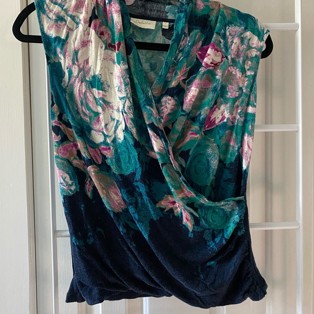 Deletta anthropologie floral tank top S